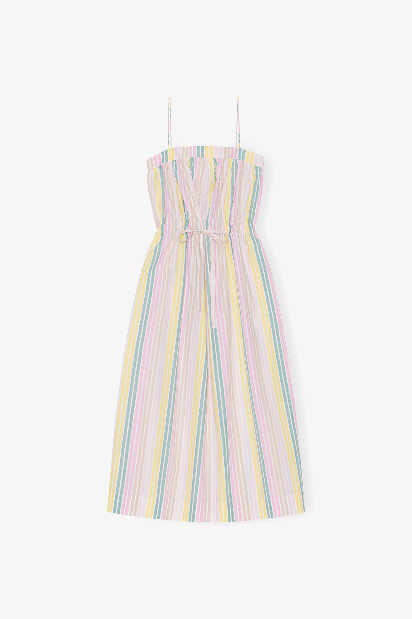 Maxi-Tr&auml;gerkleid aus gestreifter Baumwolle, Organic Cotton, in colour Multicolour - 2 - GANNI