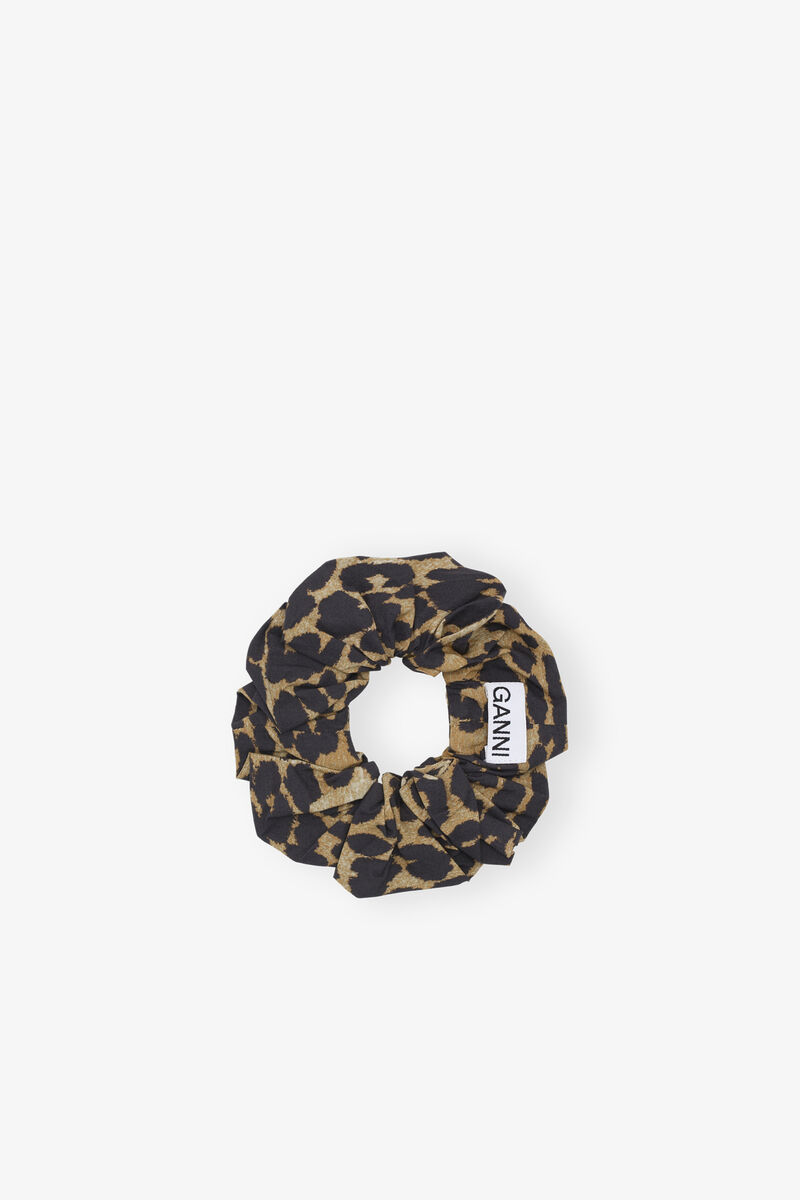Chouchou en coton l&eacute;opard, Organic Cotton, in colour Leopard - 1 - GANNI