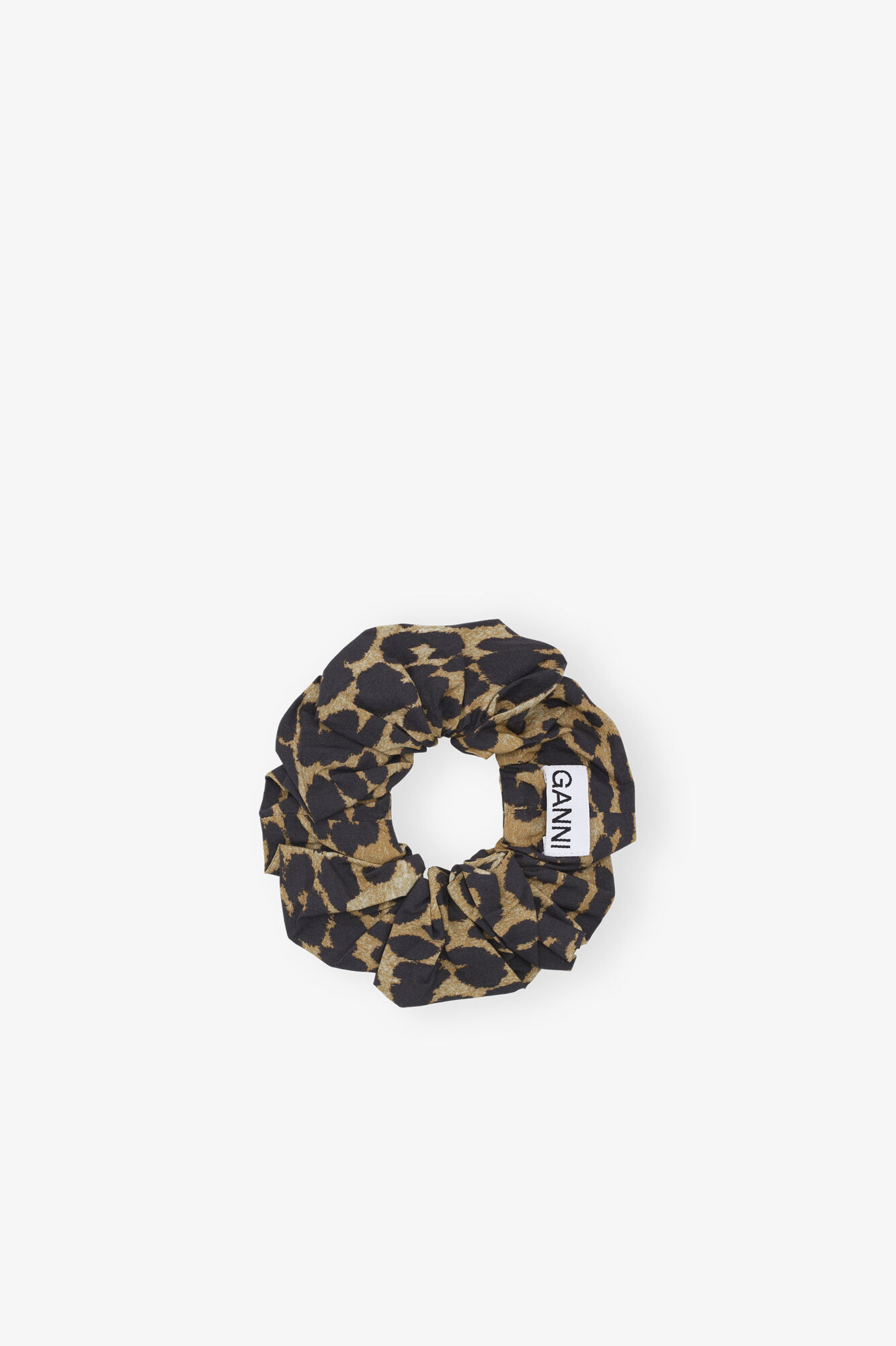 Chouchou en coton l&eacute;opard, Organic Cotton, in colour Leopard - 1 - GANNI