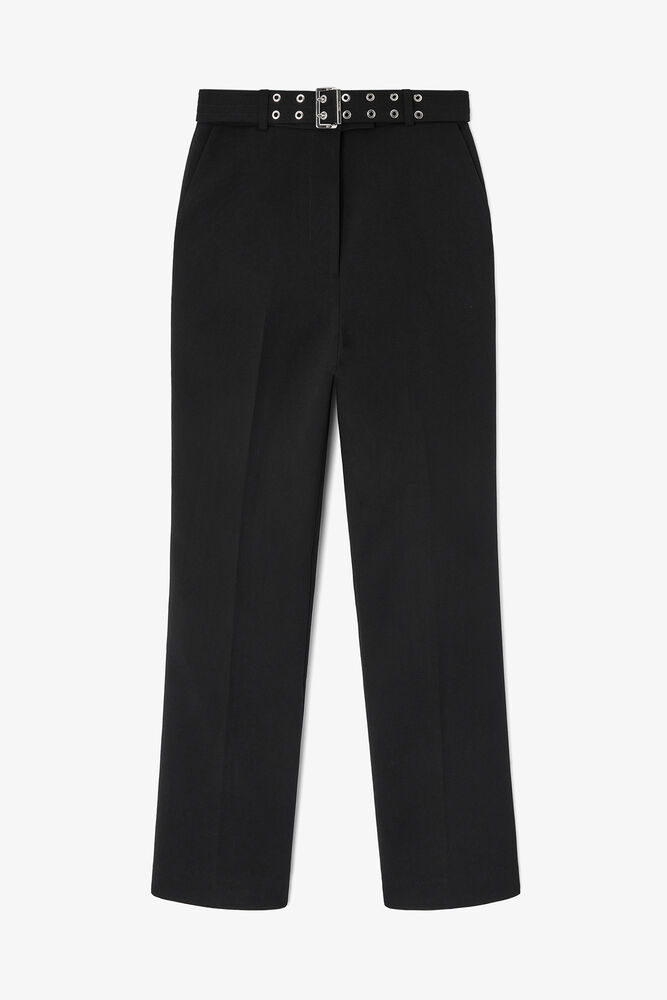 Belted Trousers in Black, Black