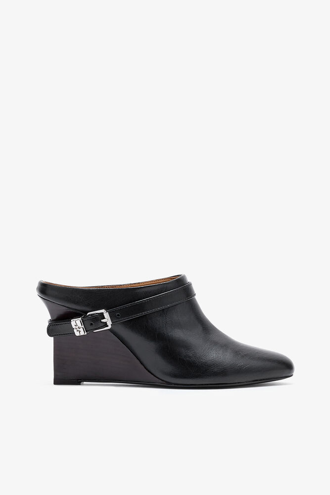 Kat Slim Mule in Black, Black