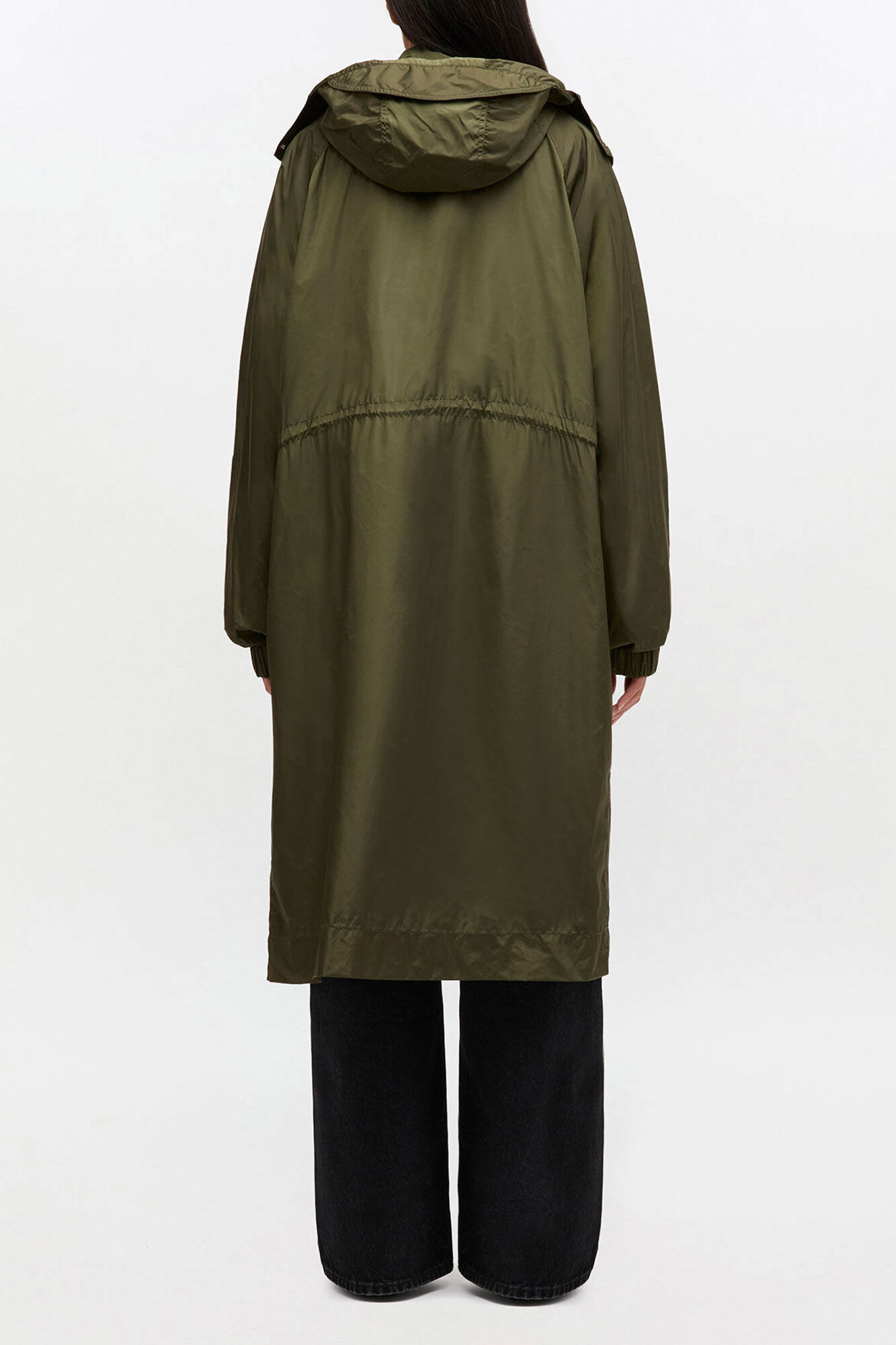 Nylon Parka Coat, Recycled Polyamide, in colour Kalamata - 2 - GANNI