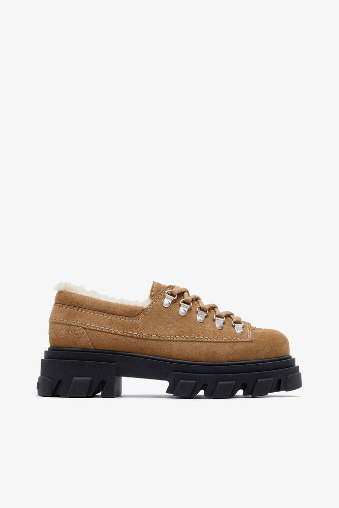 Cleated Derbies in Brown, Cognac