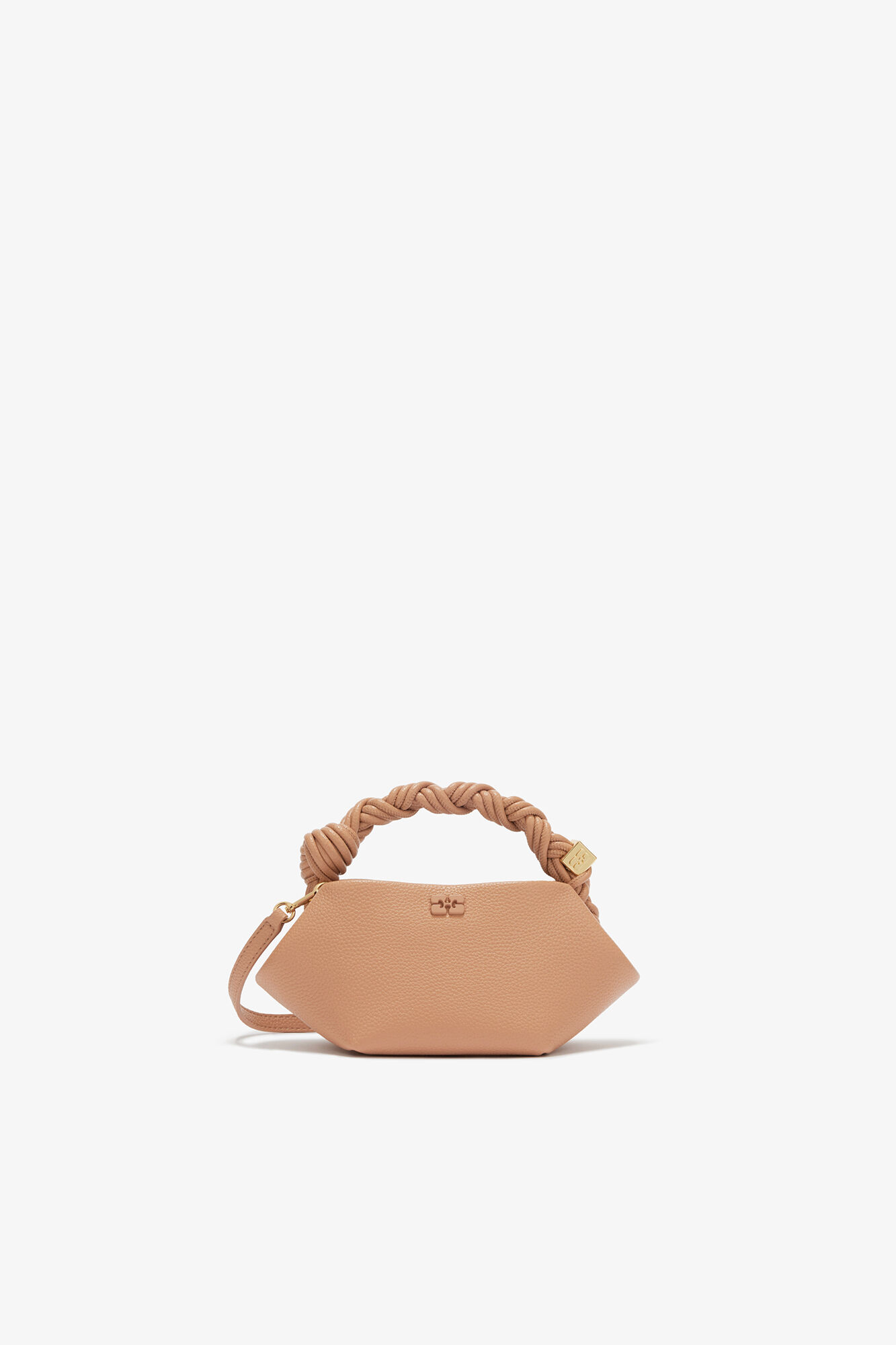 Mini Bou Bag in Brown, Polyurethane, in colour Tawny Birch - 1 - GANNI