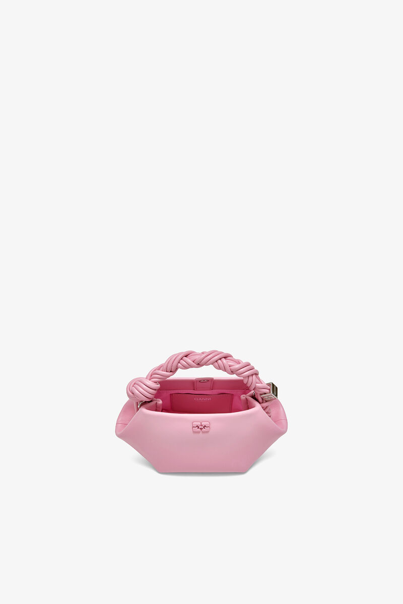 Mini-Bou-Tasche in Rosa, Recycled Leather, in colour Pink Nectar - 3 - GANNI