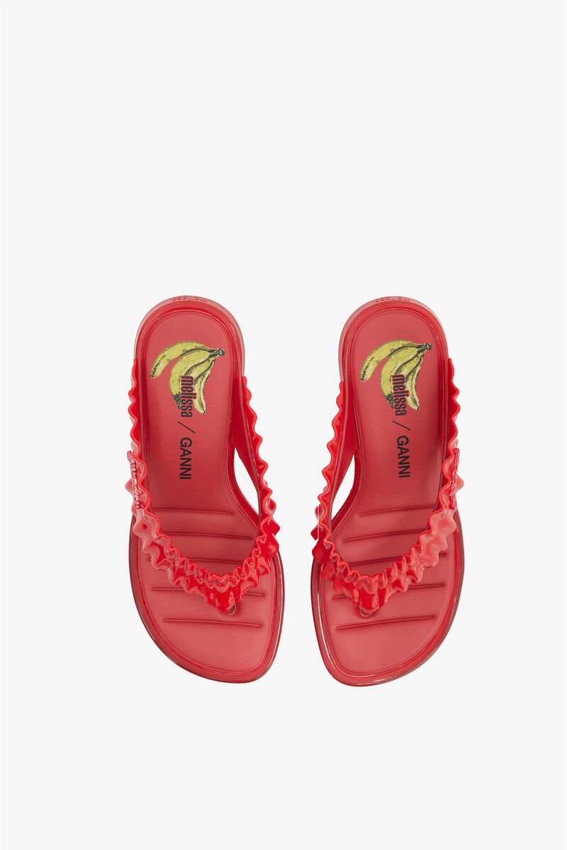 Melissa Thong Kitten Heel in Red, Polyvinyl Chloride, in colour Racing Red - 3 - GANNI
