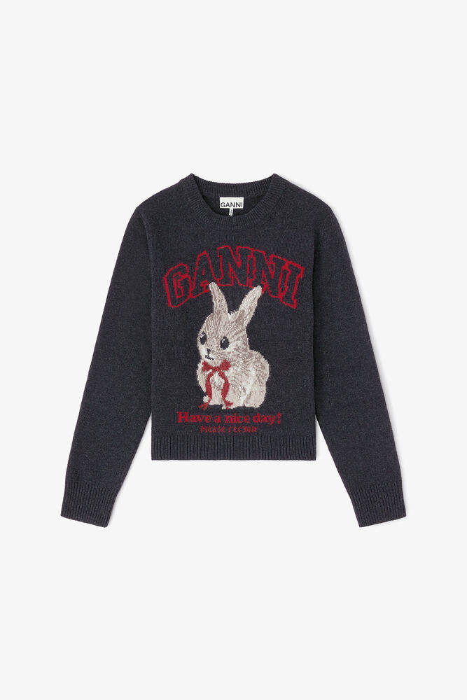 Graphic Wool Sweater, Phantom