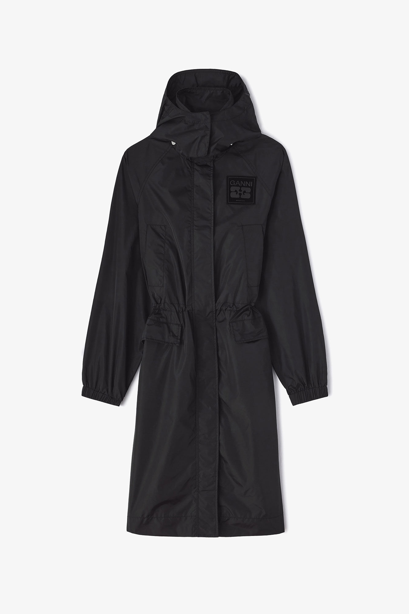 Nylon Parka Coat, Recycled Polyamide, in colour Black - 1 - GANNI