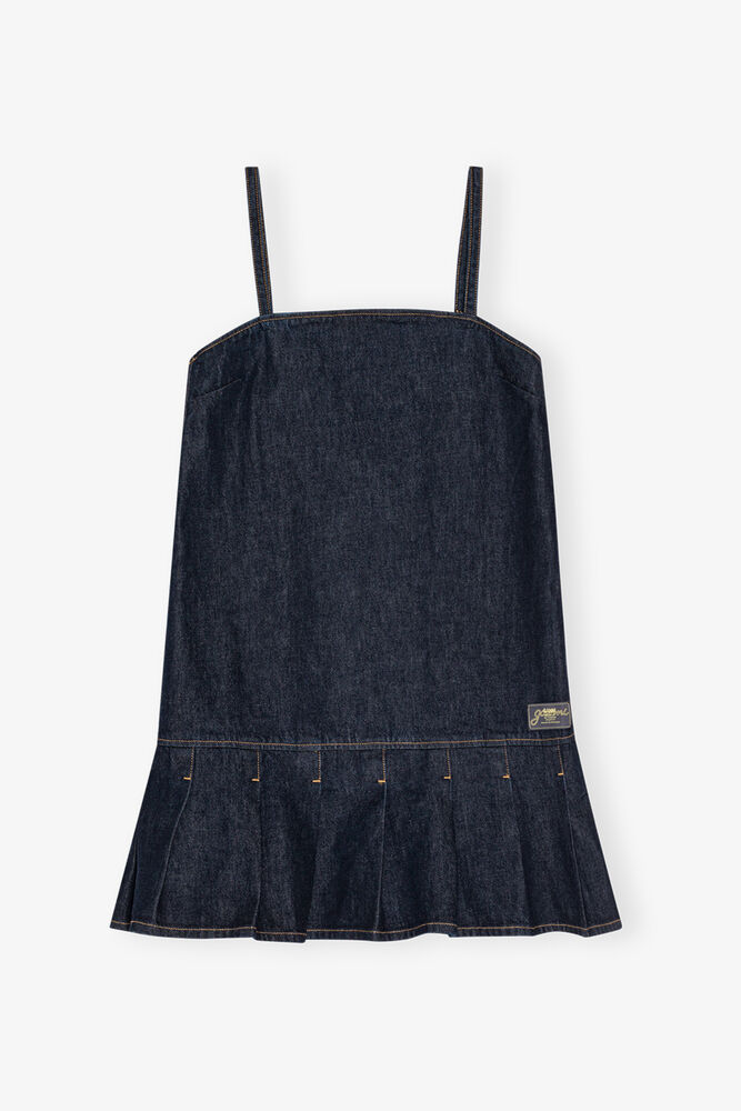 Denim Strap Mini Dress, Rinse