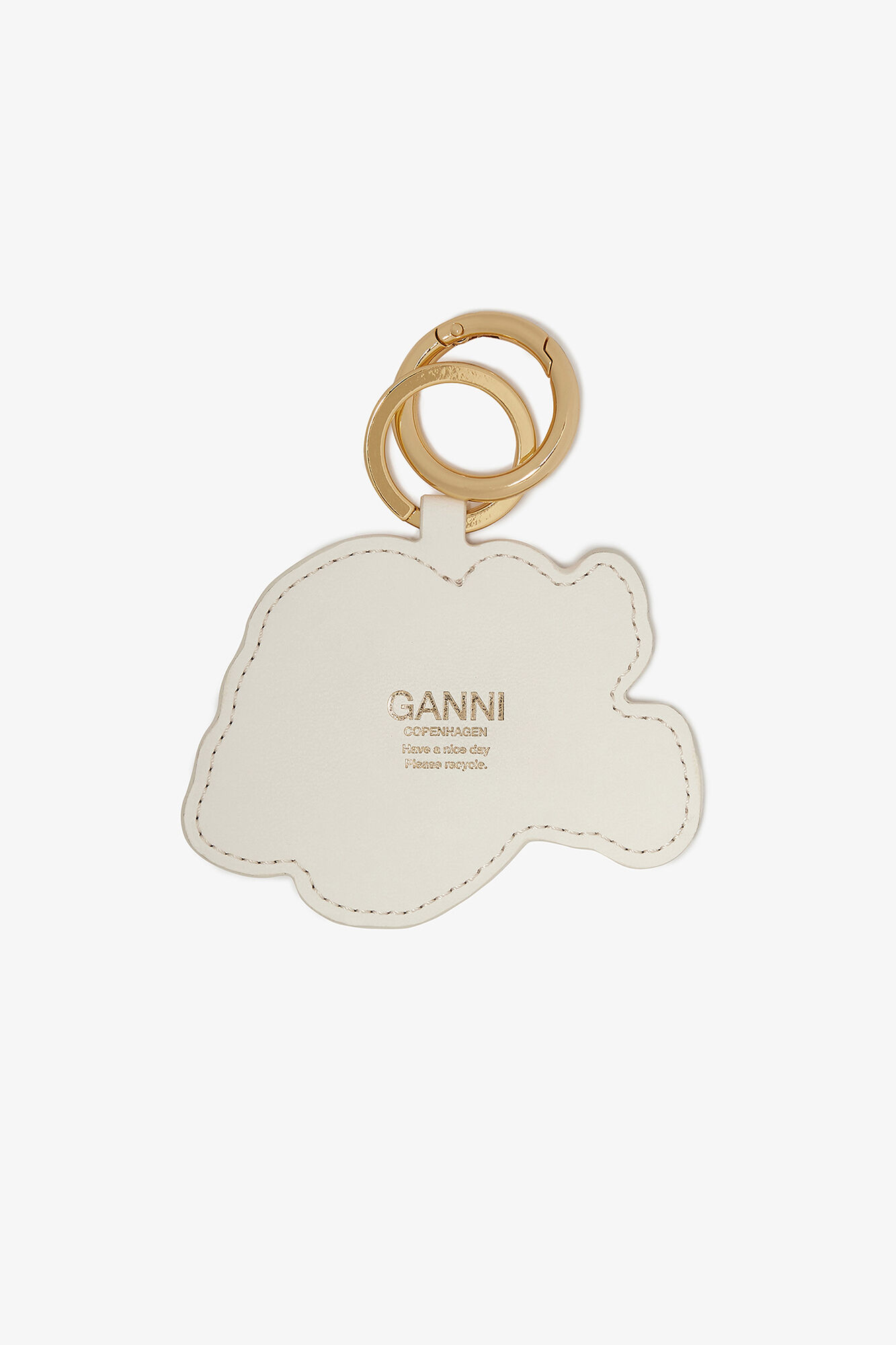Brown Puppy Keyring, Recycled Leather, in colour Tobacco Brown - 2 - GANNI