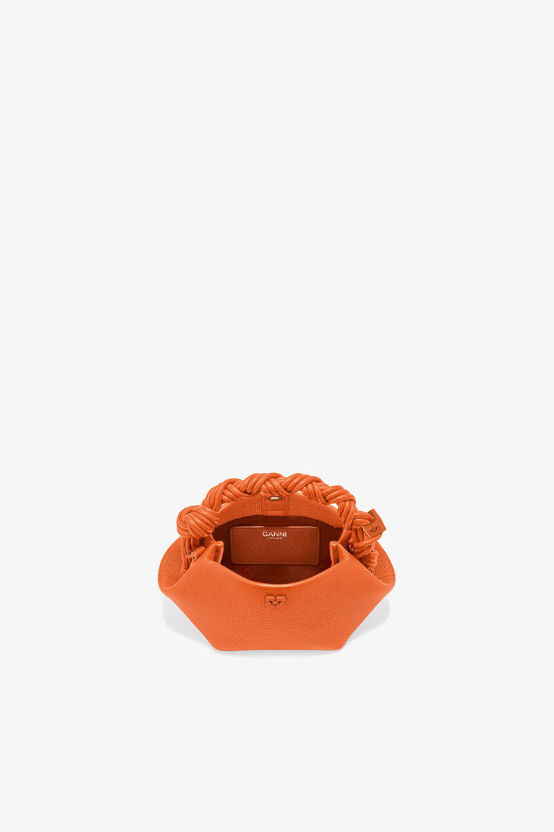 Mini sac orange grain&eacute; Bou, Recycled Polyester, in colour Russet Orange - 3 - GANNI