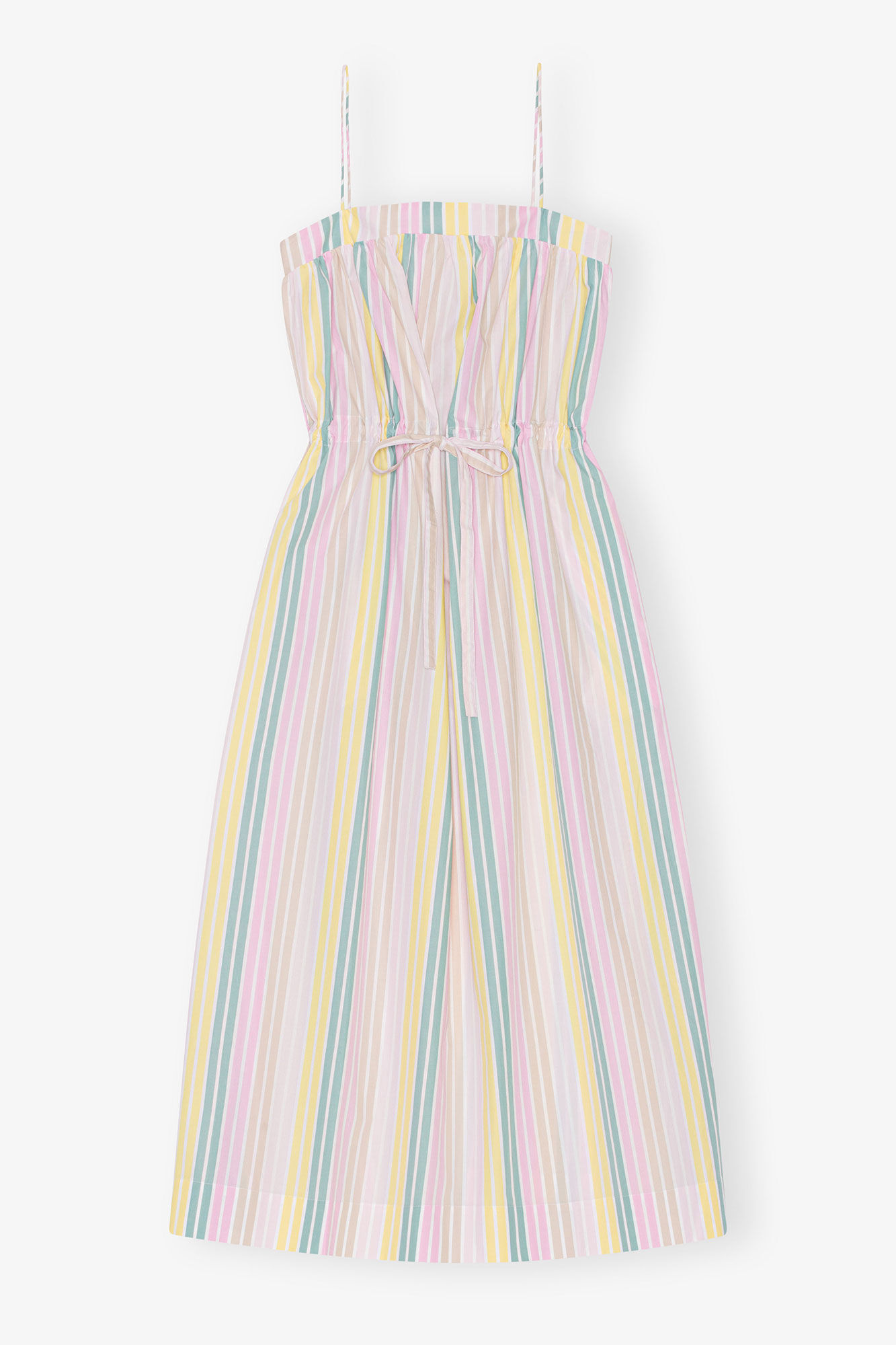 Maxi-Tr&auml;gerkleid aus gestreifter Baumwolle, Organic Cotton, in colour Multicolour - 1 - GANNI