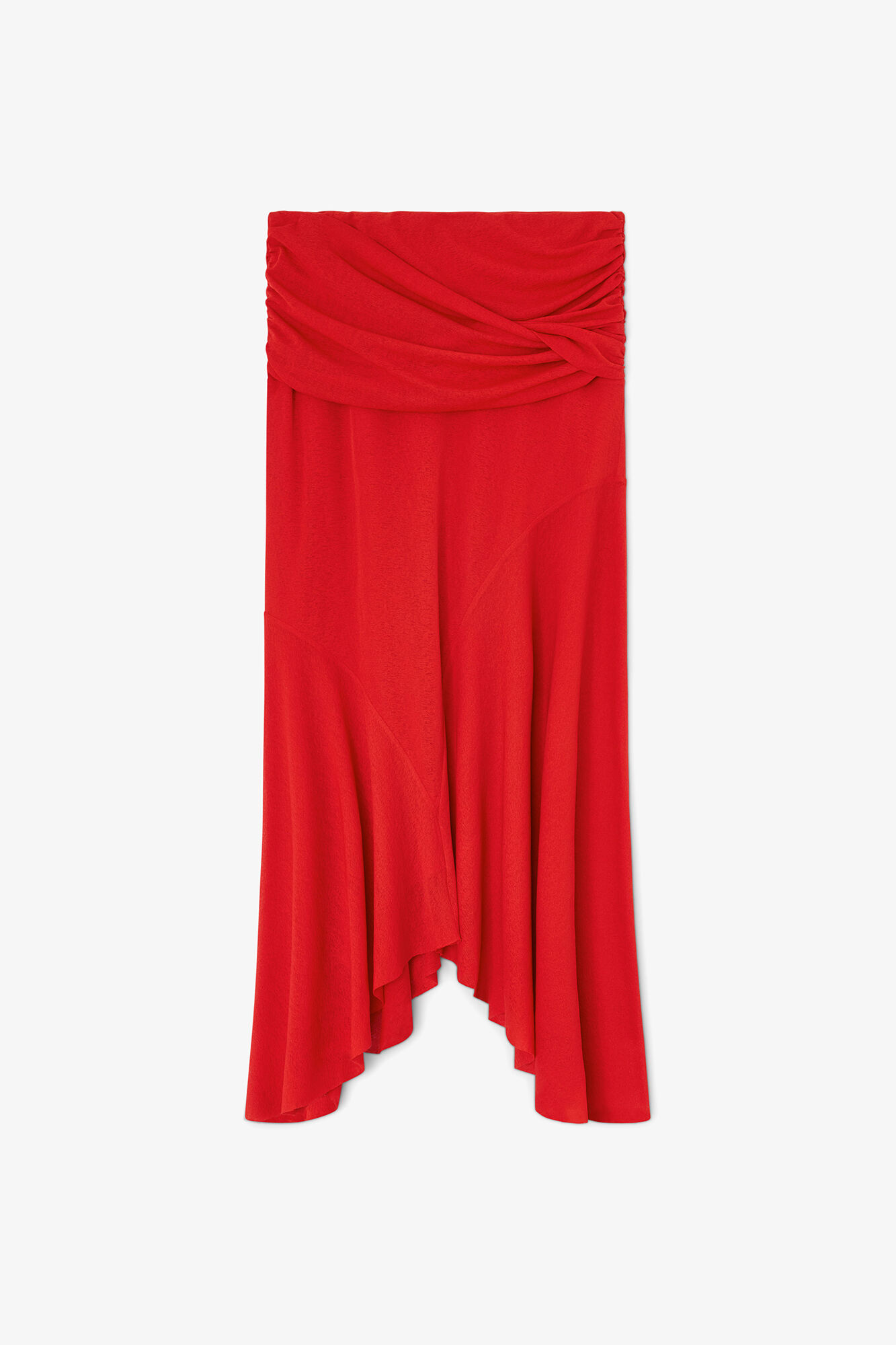 Long Skirt in Red Marl Mesh, Recycled Polyester, in colour Goji Berry - 1 - GANNI