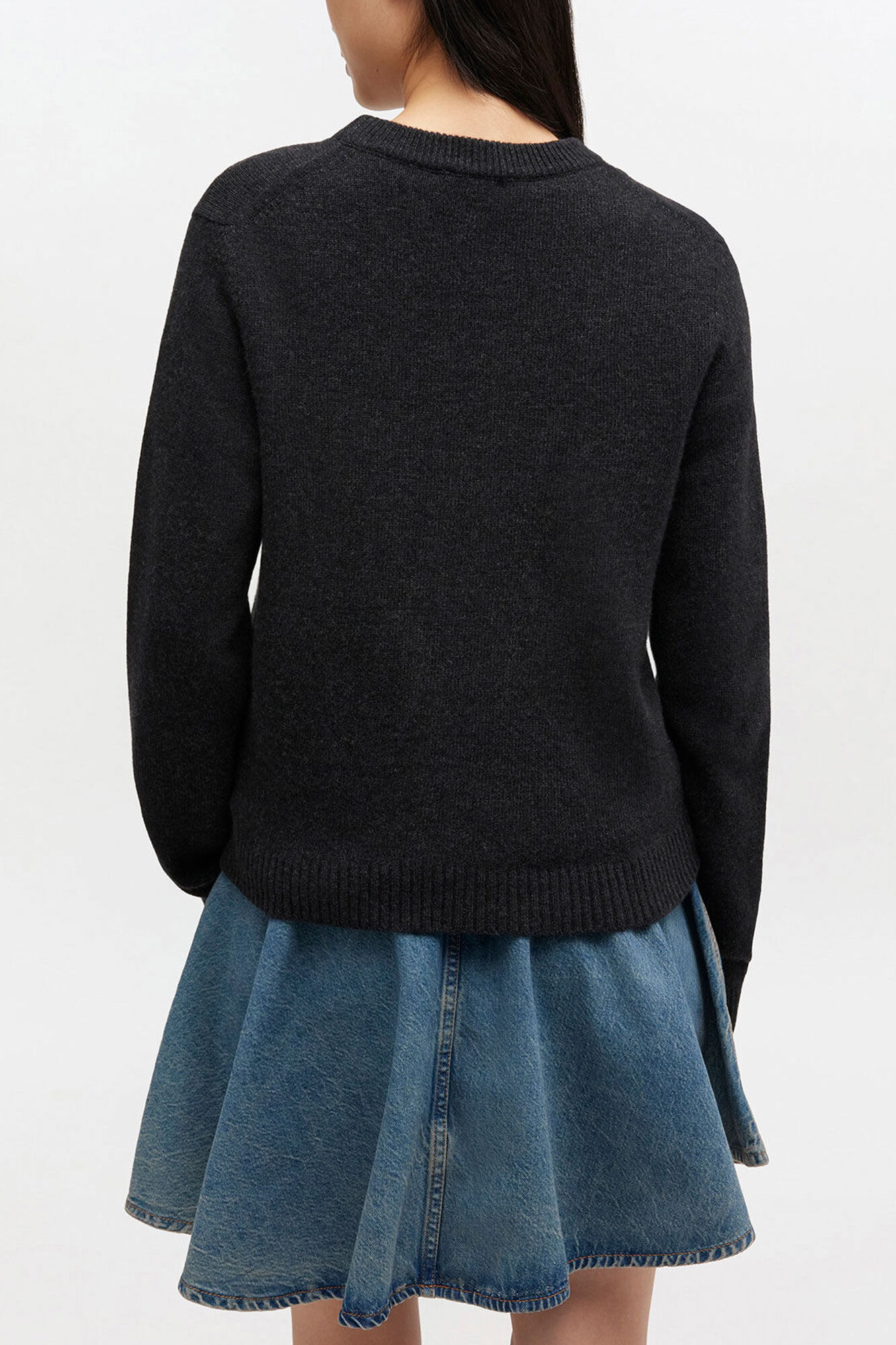 Graphic Wool Sweater, Wool, in colour Phantom - 3 - GANNI