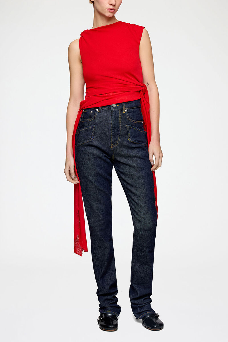 Skinny Jeans in Stretch Denim, Organic Cotton, in colour Rinse - 3 - GANNI