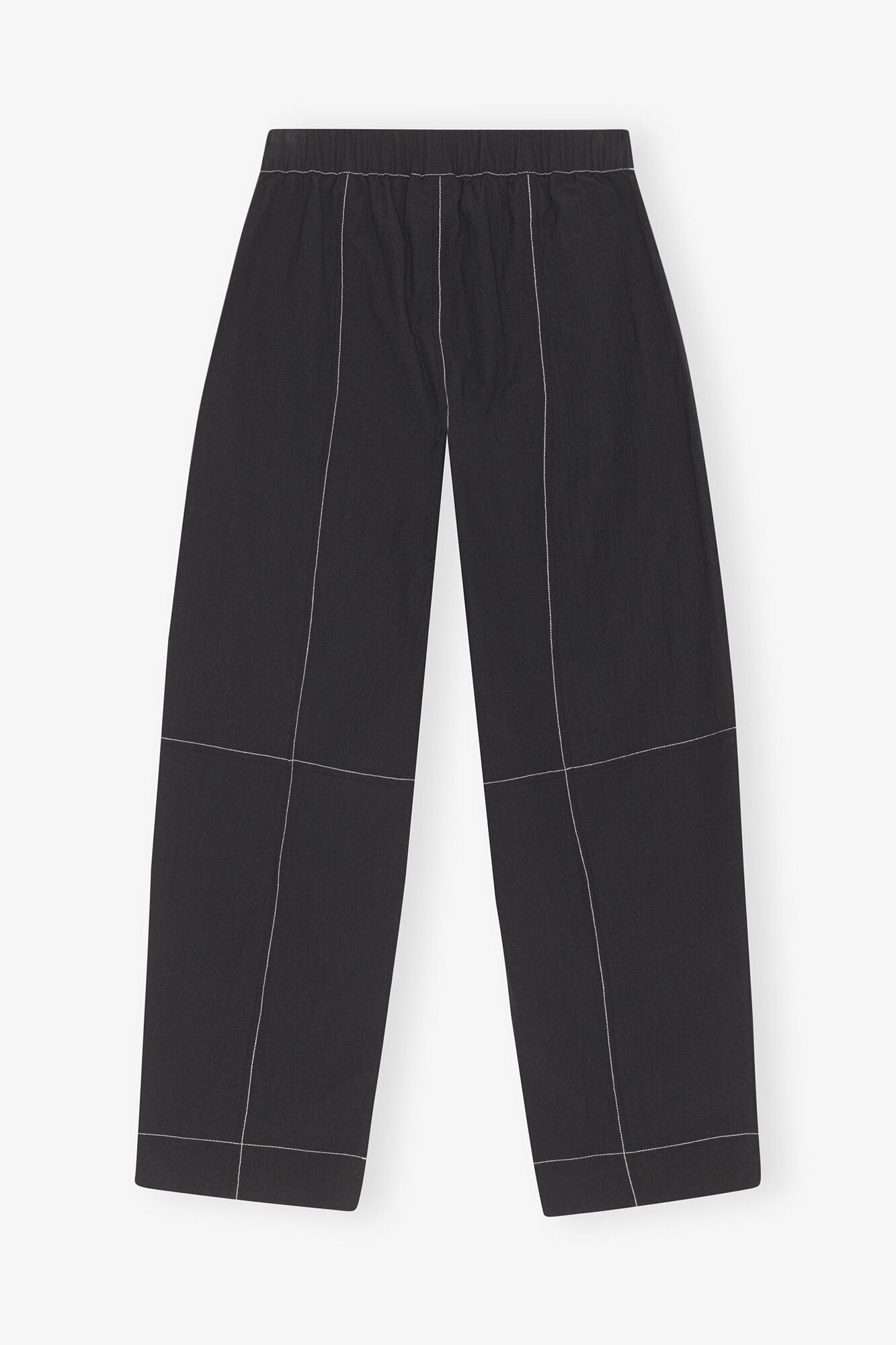 Trousers in Black Elasticated Curve, Cotton, in colour Black - 2 - GANNI