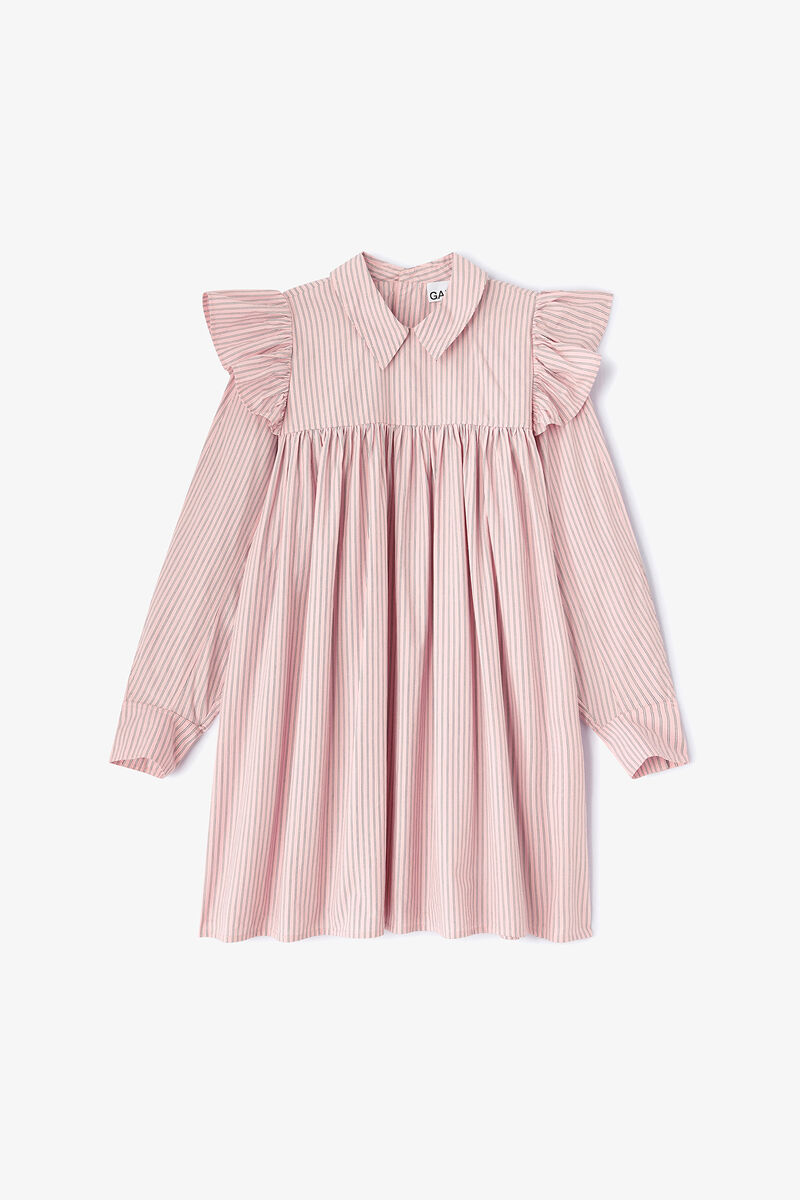 Pinkes Mini-Hemdkleid, Organic Cotton, in colour Chalk Pink - 1 - GANNI
