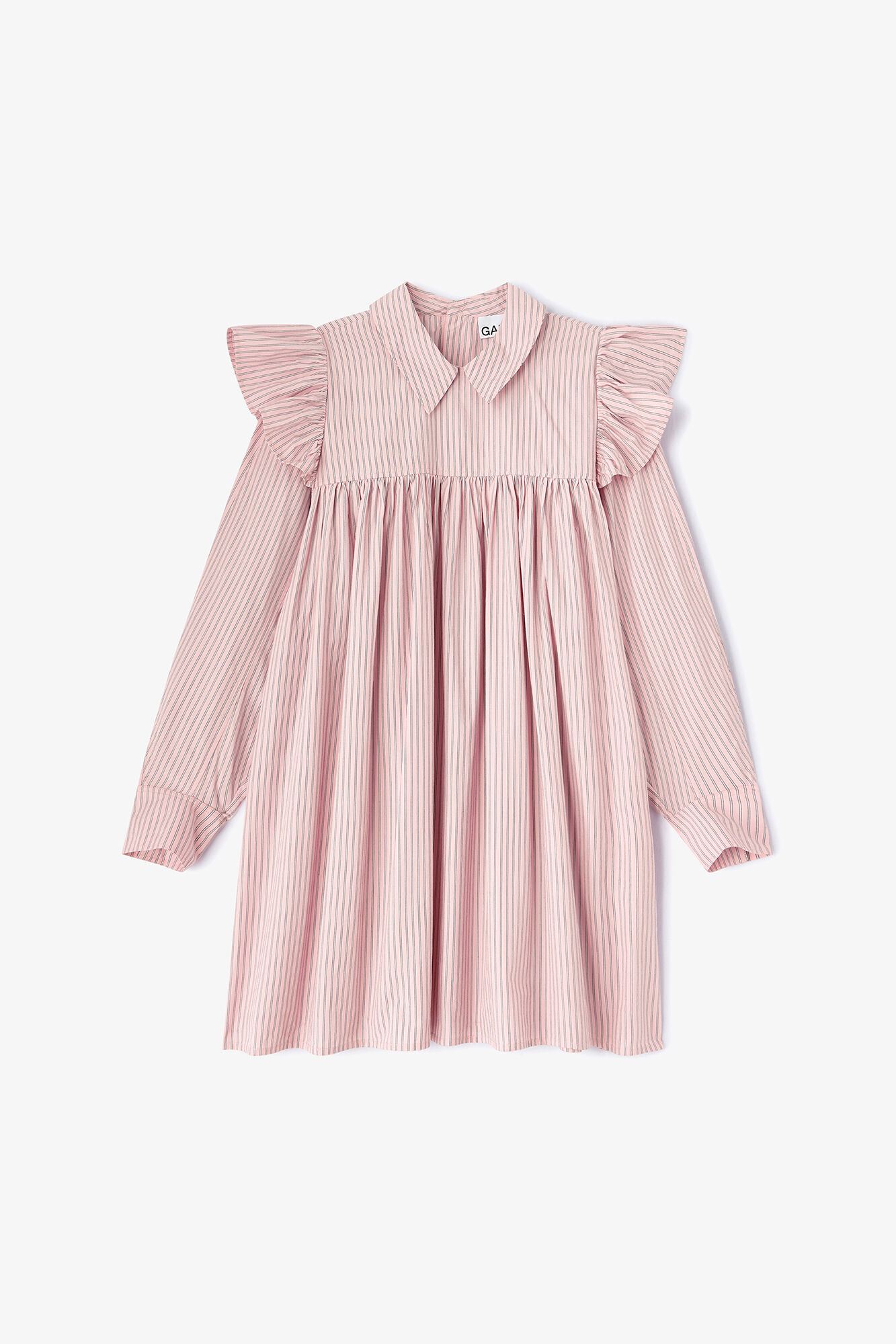 Pinkes Mini-Hemdkleid, Organic Cotton, in colour Chalk Pink - 1 - GANNI
