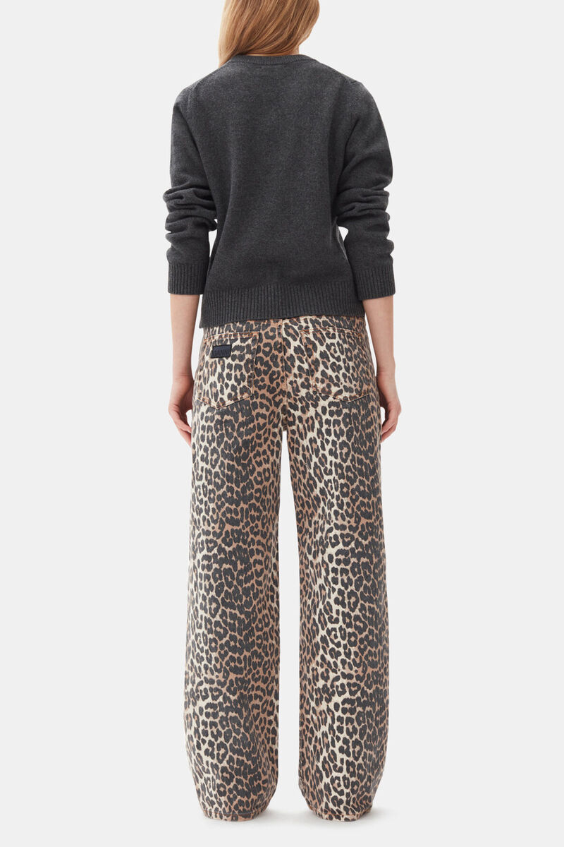 Dark Grey Graphic Tiger Jumper, Polyamide, in colour Gray Quill - 4 - GANNI