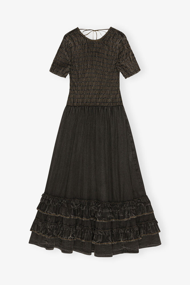 Black Washed Smock Dress, Black