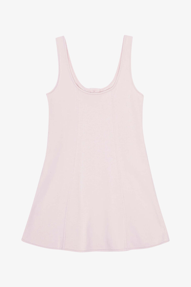 Pink Mini Dress, Organic Cotton, in colour Chalk Pink - 2 - GANNI