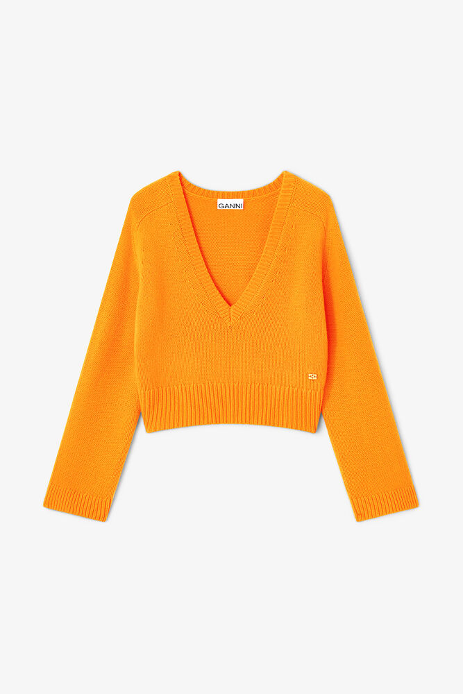 Orange V-neck Jumper, Orange Tiger