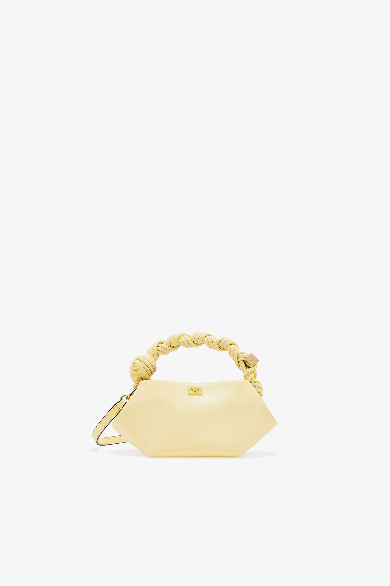 Mini-Bou-Tasche in Gelb, Recycled Leather, in colour Yellow Cream - 1 - GANNI