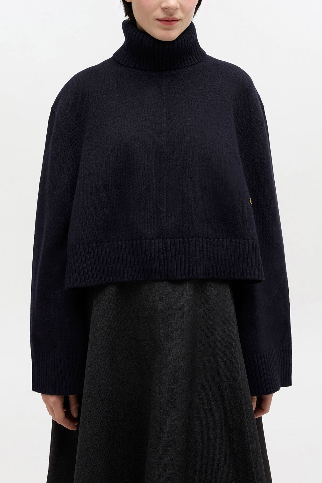Wool Turtleneck Jumper, Wool, in colour Sky Captain - 1 - GANNI