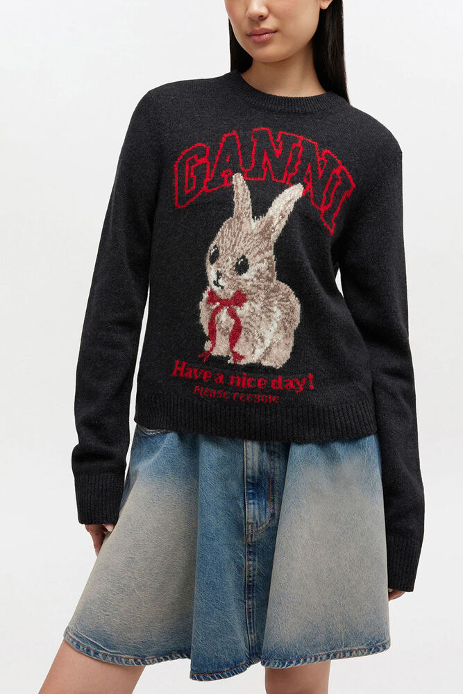 Graphic Wool Sweater, Phantom