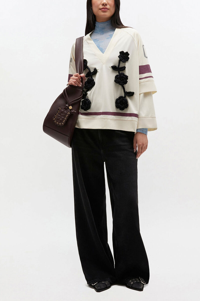 Jean baggy noir d&eacute;lav&eacute;, Organic Cotton, in colour Black Washed - 2 - GANNI