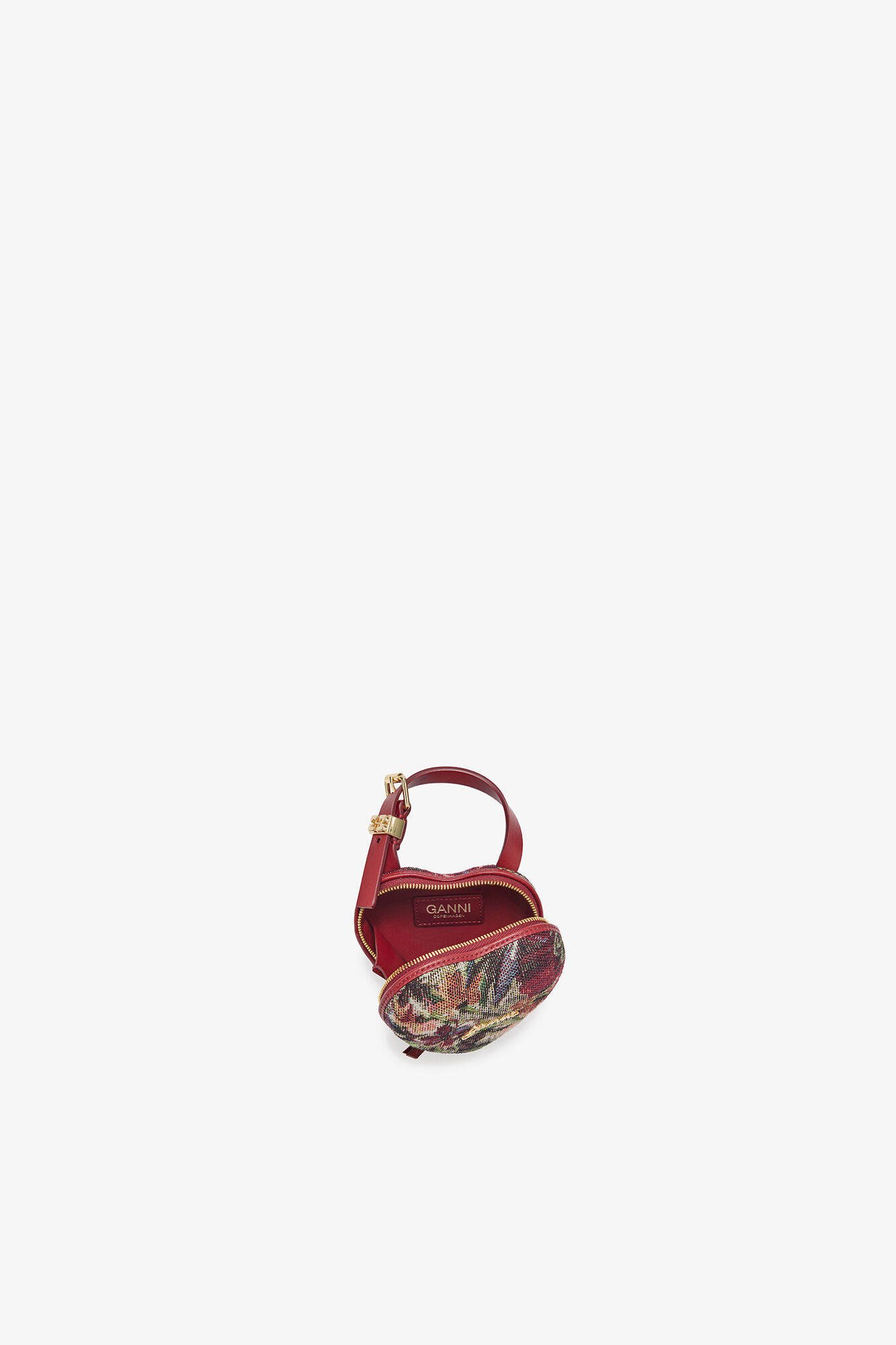 Tapestry Nano Heart taske, Polyester, in colour Tawny Port - 3 - GANNI