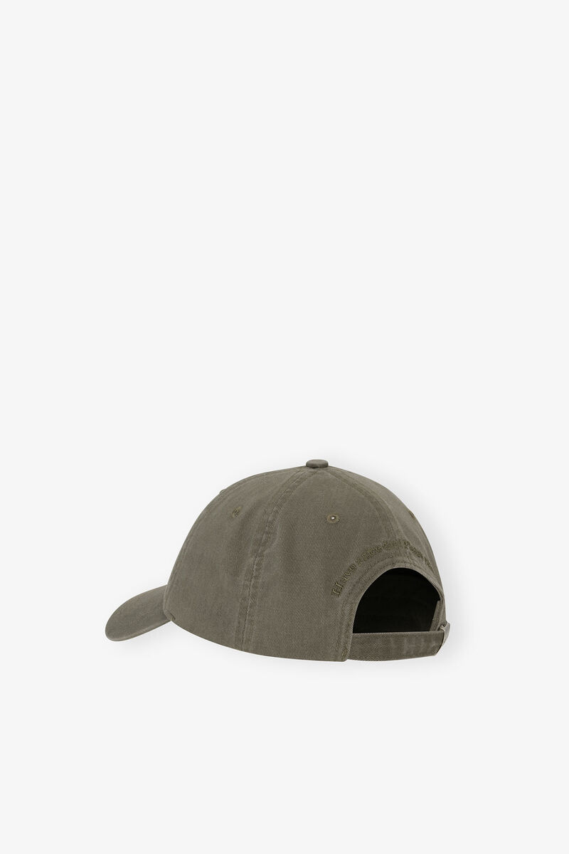 Green Canvas Cap, Organic Cotton, in colour Kalamata - 2 - GANNI