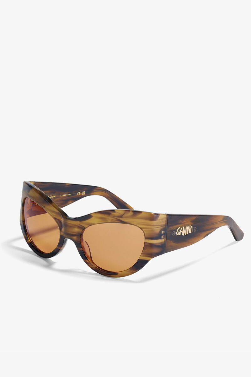 GANNI x Ace & Tate Trixie Sunglasses, Acetate, in colour Tobacco Brown - 3 - GANNI