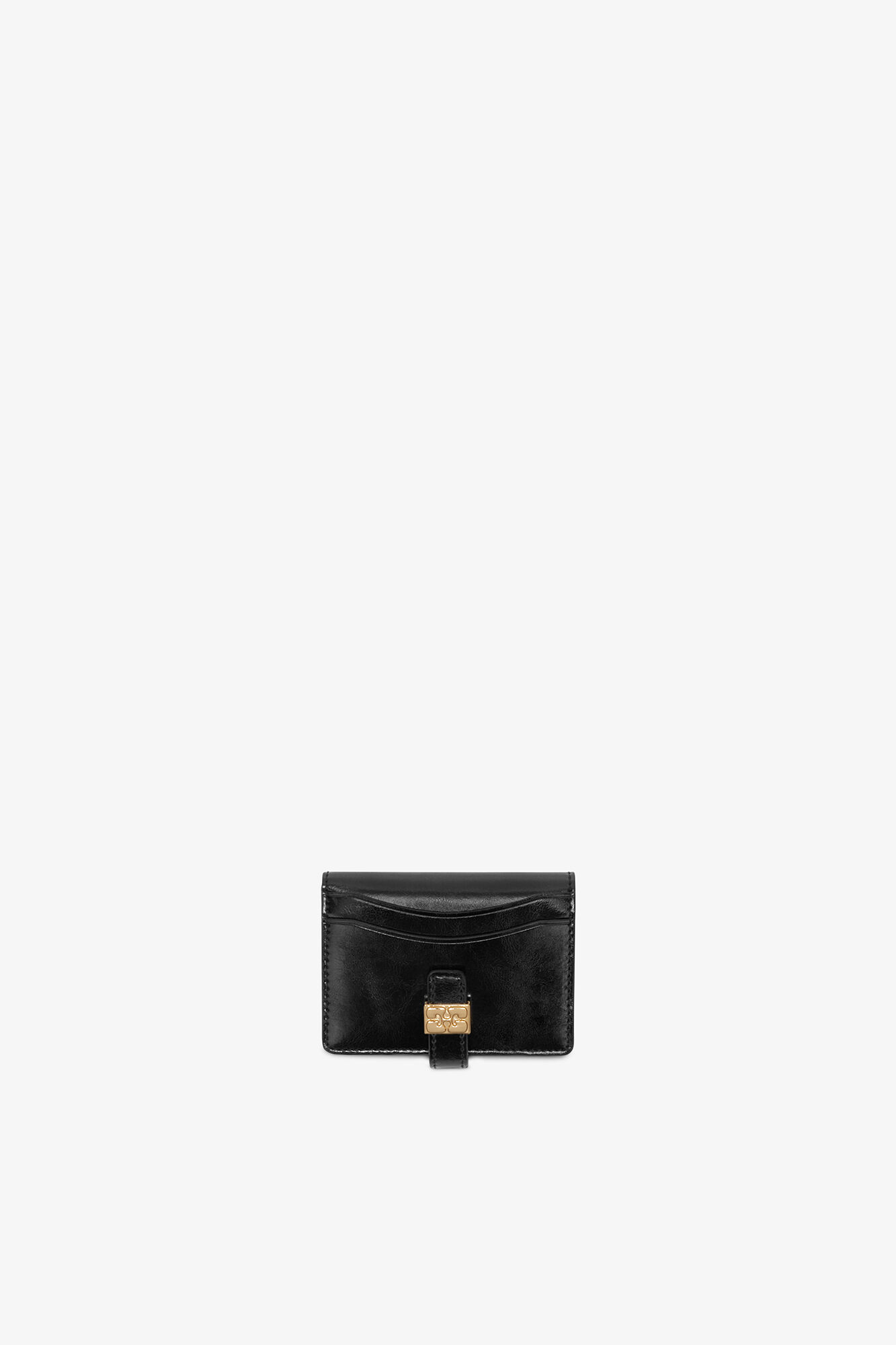 Porte-cartes noir Sue Slim, Recycled Leather, in colour Black - 1 - GANNI