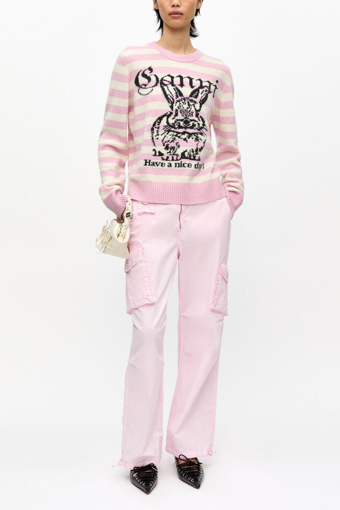 Pants in Pink Washed Cotton Twill, Primrose Pink