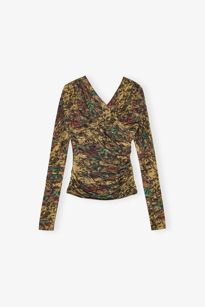 Top in Printed Jersey, Custard