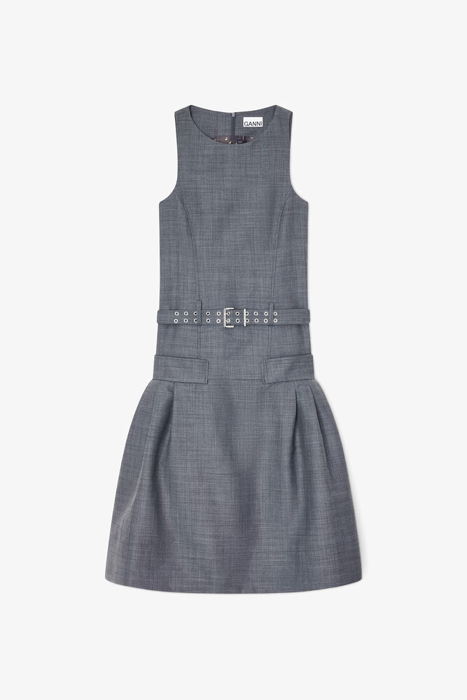 Dress in Grey Wool Melange, Phantom