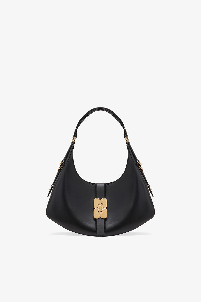 Black Small Kat Bag, Recycled Leather, in colour Black - 1 - GANNI