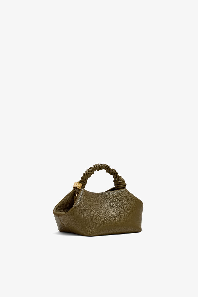 Small Bou Bag in Green, Recycled Polyester, in colour Military Olive - 2 - GANNI