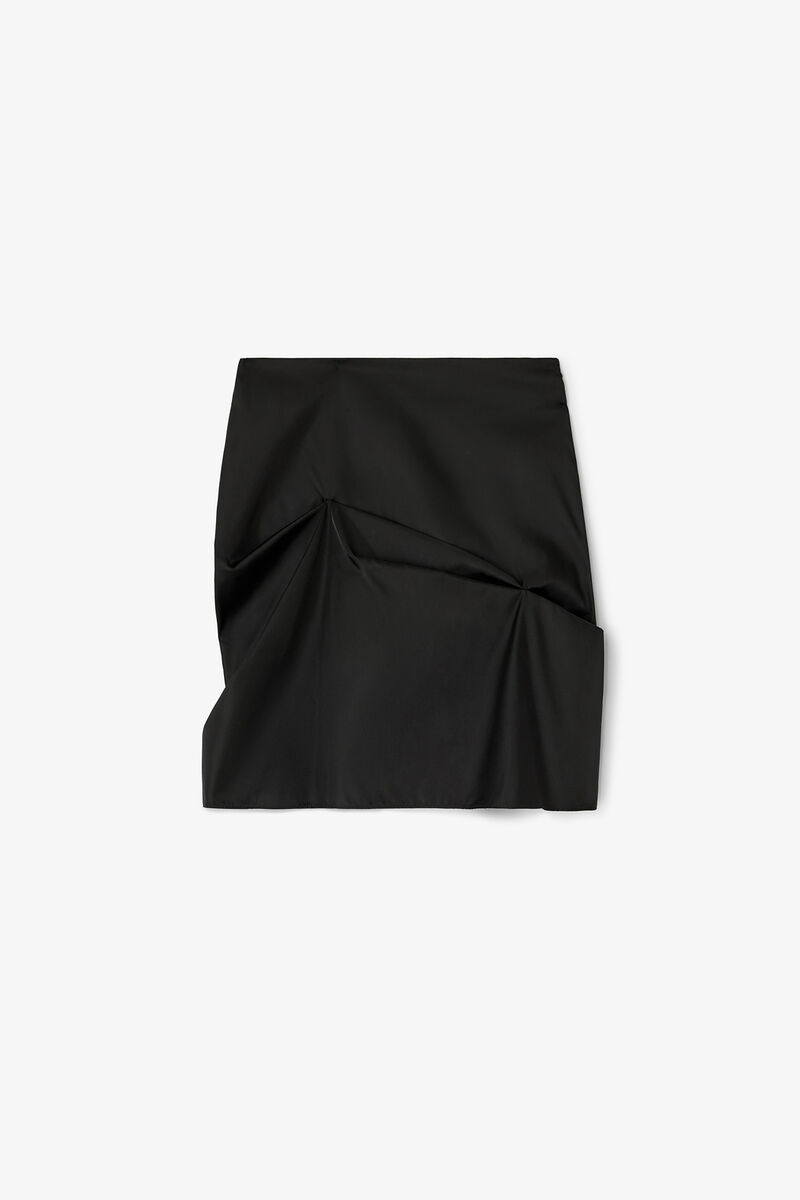 Black Nylon Mini Skirt, Recycled Polyamide, in colour Black - 1 - GANNI