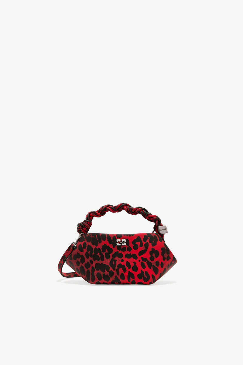 Red Leopard Mini Bou Bag, Recycled Leather, in colour Racing Red - 1 - GANNI