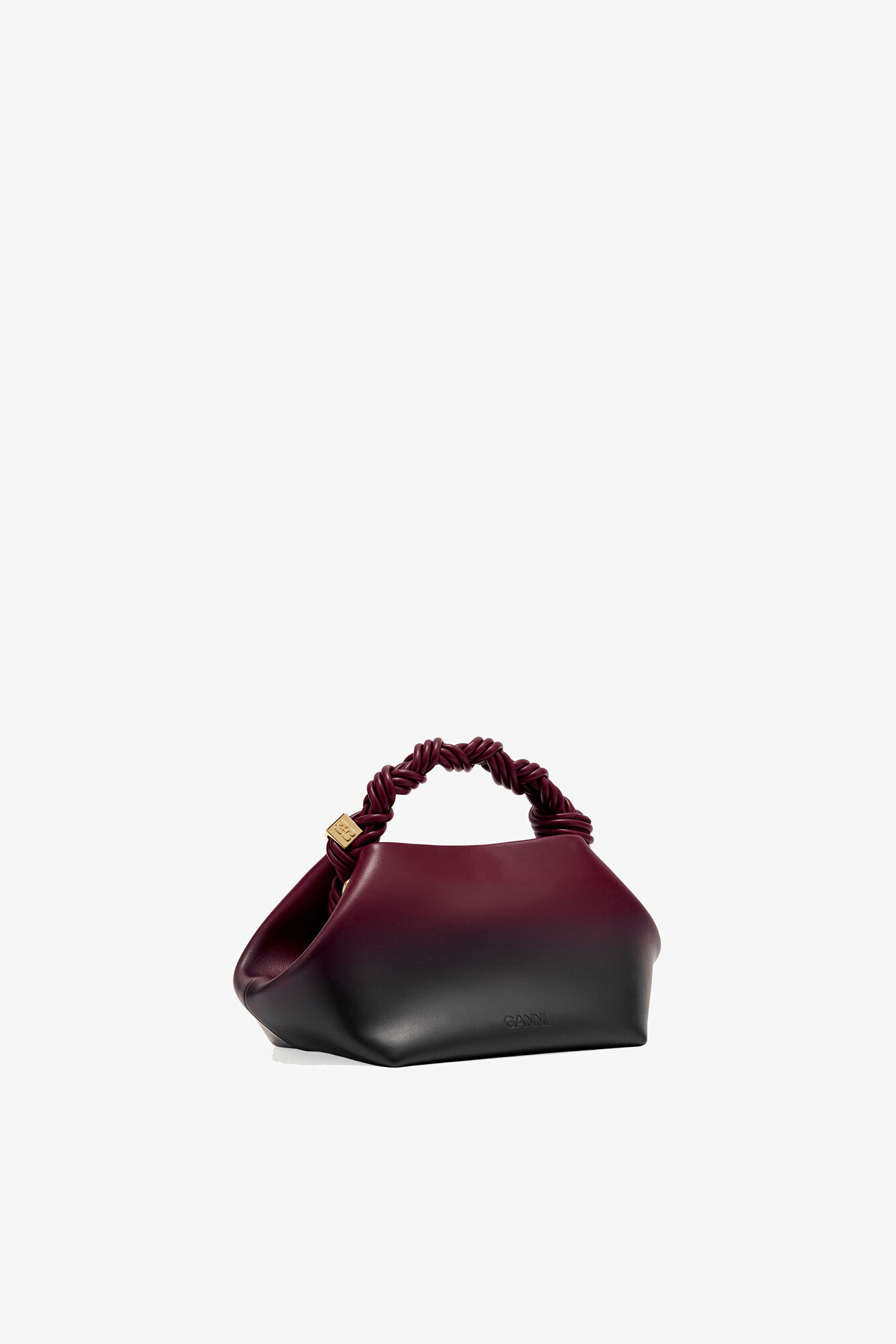 Red Gradient Small Bou Bag, Recycled Leather, in colour Tawny Port - 2 - GANNI
