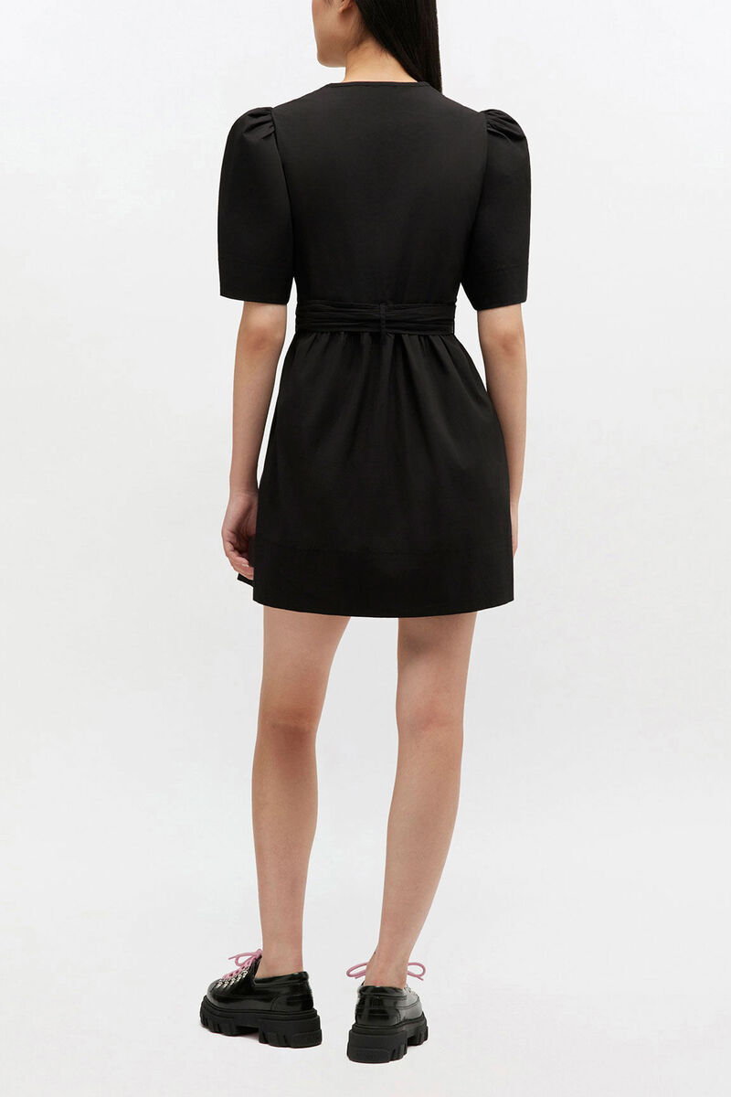 Cotton Mini Dress, Organic Cotton, in colour Black - 2 - GANNI