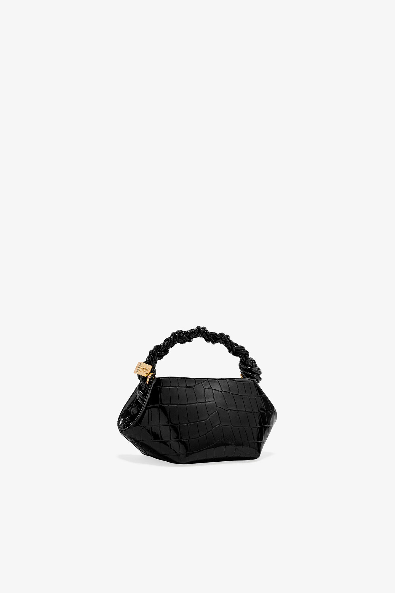 Black Mini Bou Bag, Recycled Leather, in colour Black - 2 - GANNI
