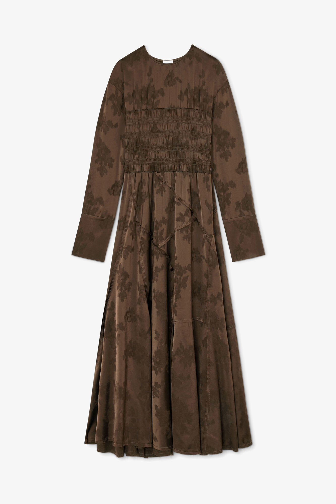Dress in Brown Satin, Acetate, in colour Demitasse - 1 - GANNI