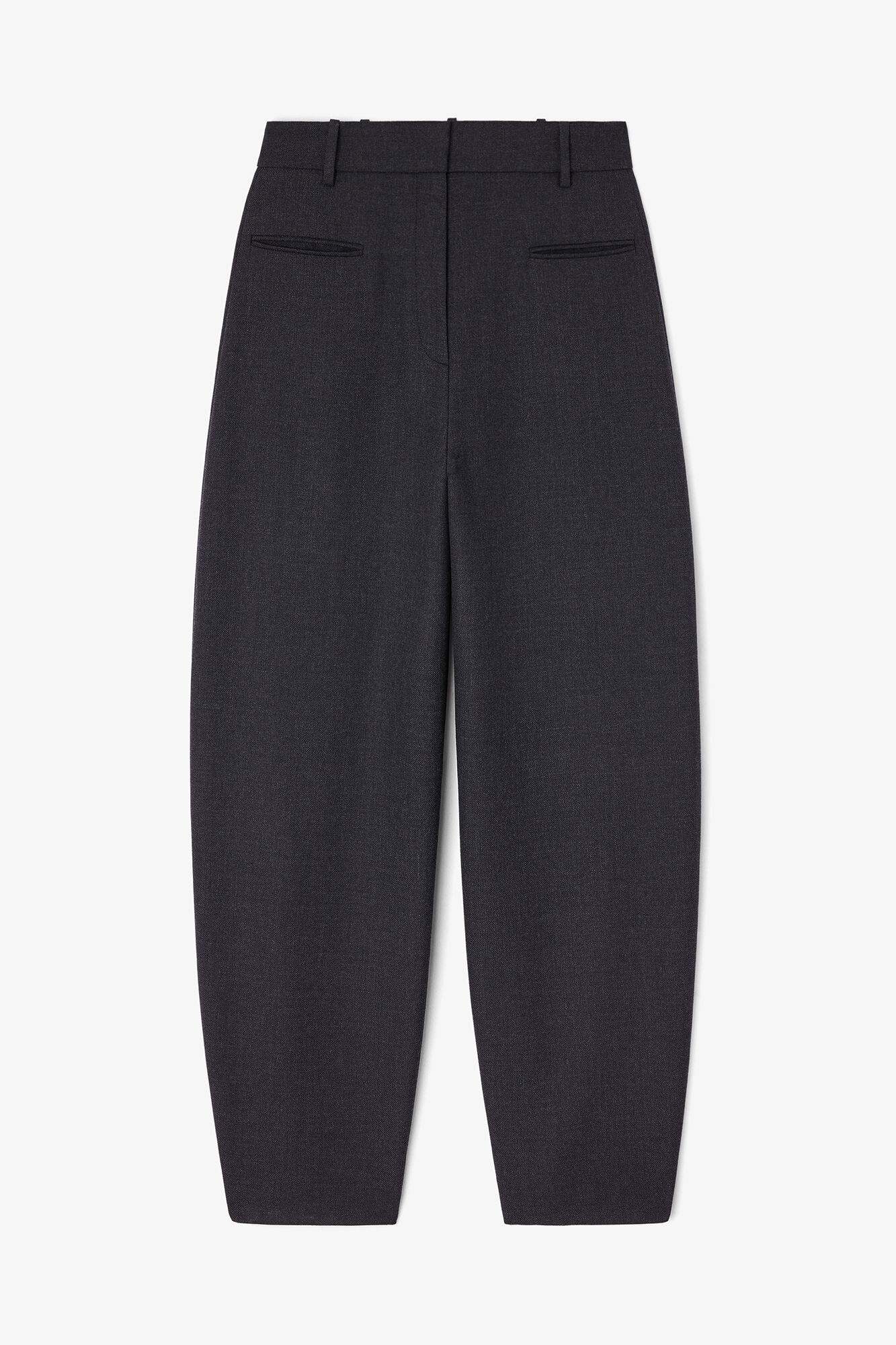 Trousers in Grey Wool Suiting, Recycled Polyester, in colour Phantom - 1 - GANNI