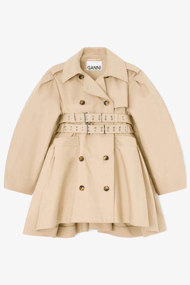 Trench-coat en coton double, Warm Sand