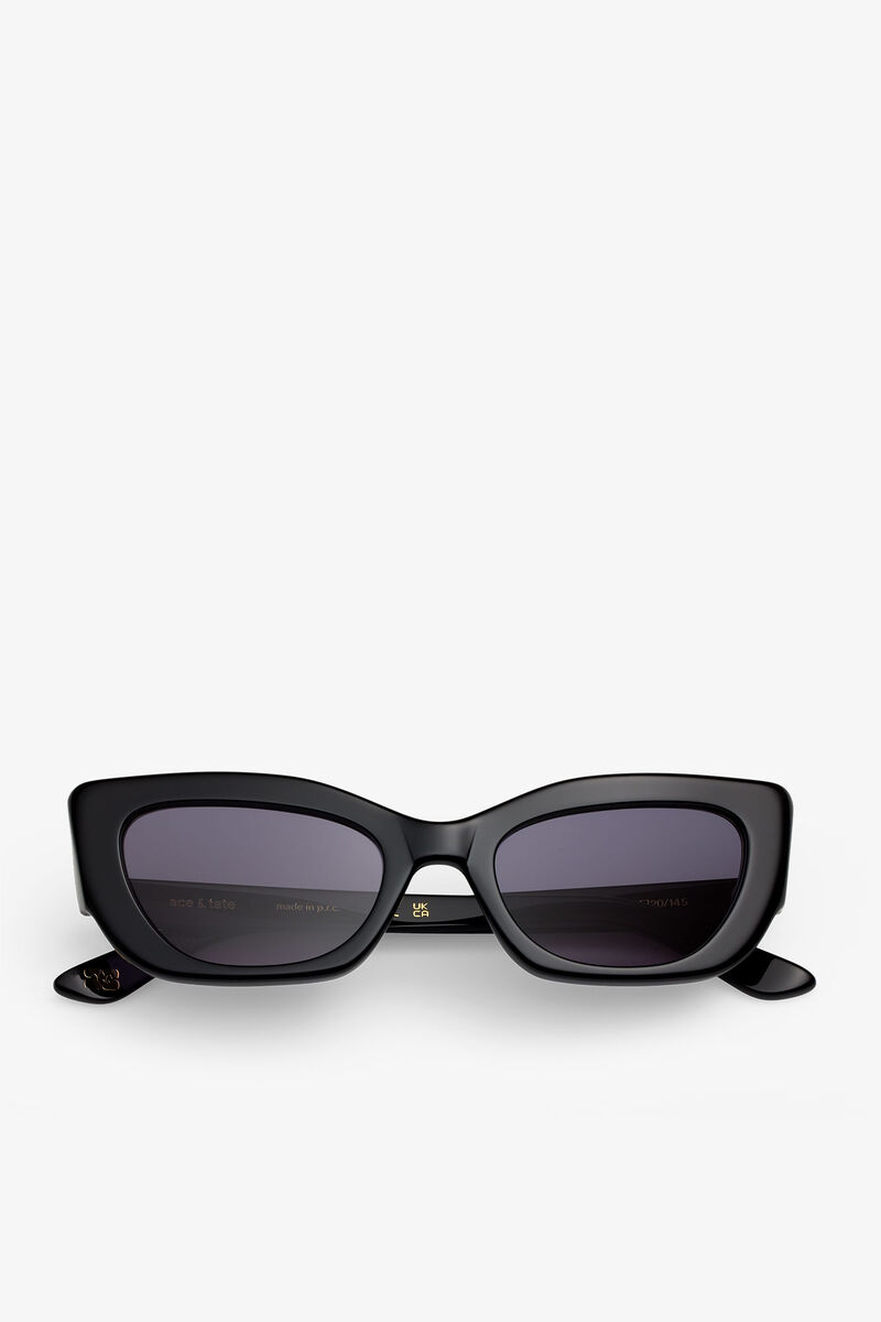 GANNI x Ace & Tate Black Sadie Sunglasses, Acetate, in colour Black - 1 - GANNI