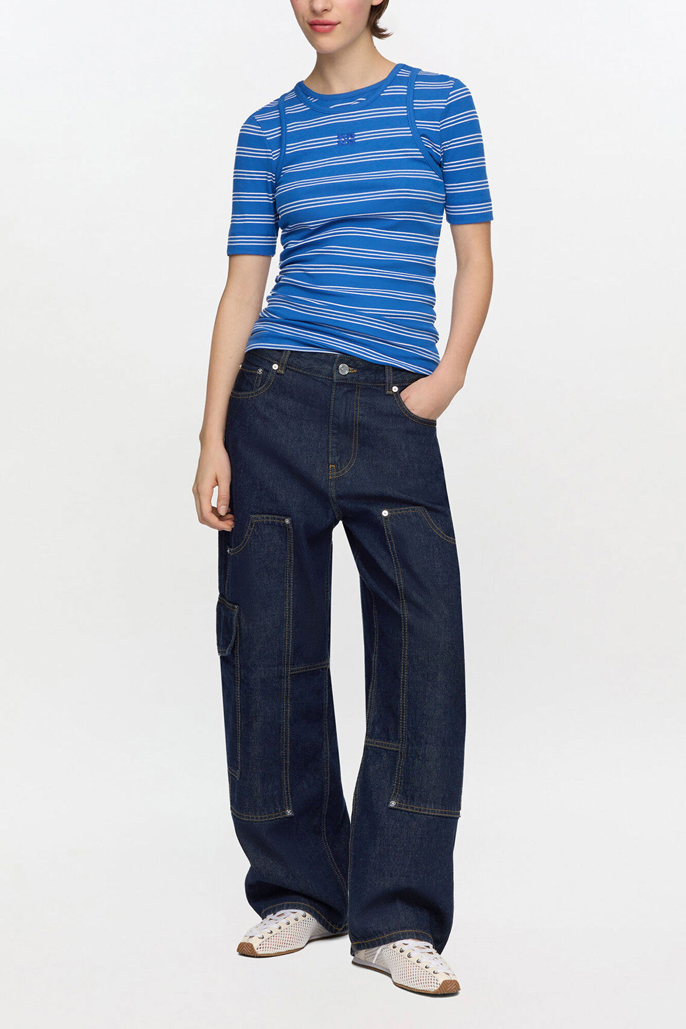 Jean fonc&eacute; Audri, Organic Cotton, in colour Rinse - 1 - GANNI