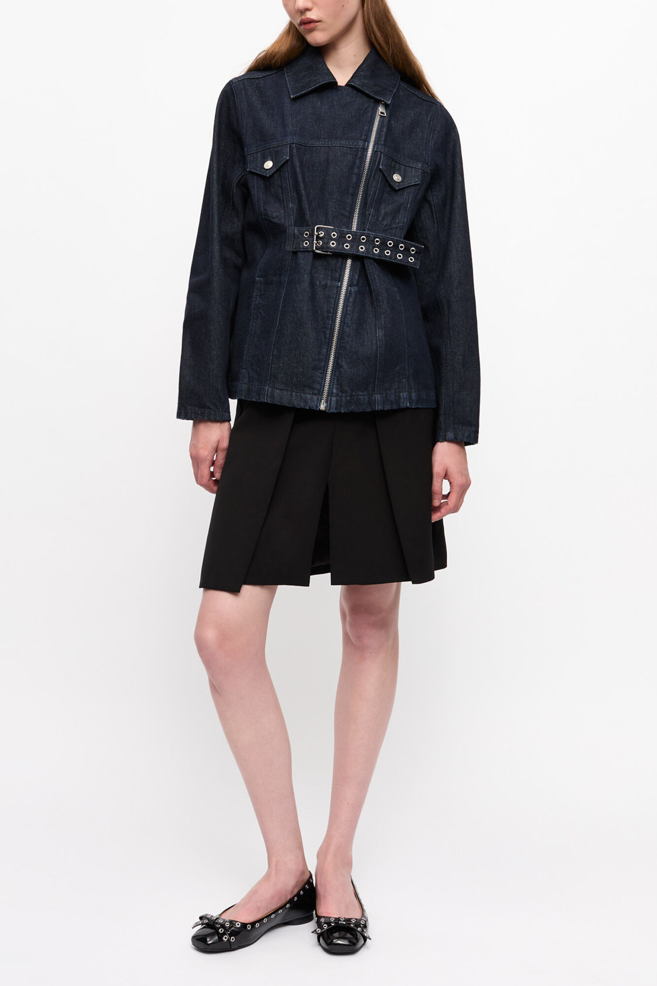 Blue Rinse Denim Jacket, Organic Cotton, in colour Rinse - 3 - GANNI